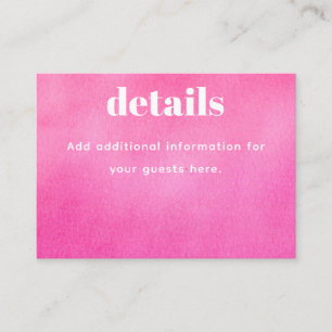 Modern Pink Waterverf Trendy Bat Mitzvah Informatiekaartje