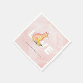 Modern Pink Waterverf Woodland Fox Thema Servet (Hoek)