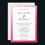 Modern Pink Wedding Typography Invitation V4 Kaart<br><div class="desc">Ben je klaar om te feesten? Breng je gasten naar binnen voor wat er op je bruiloft, verjaardag of baby shower in de winkel is. Maak je klaar om af te vallen met dit moderne en elegante roze stripesontwerp. Versie 4 van dit ontwerp. Versie 4 heeft ruimte voor eerste en...</div>