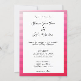 Modern Pink Wedding Typography Invitation V4 Kaart