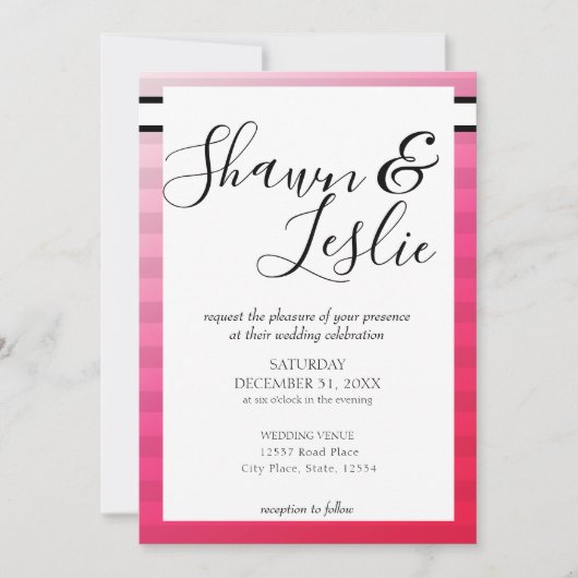 Modern Pink Wedding Typography Uitnodiging V2 (Voorkant)