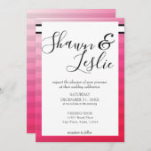 Modern Pink Wedding Typography Uitnodiging V2 (Voorkant / Achterkant)