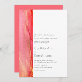 Modern Pink Wedding Uitnodiging