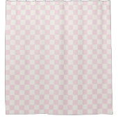 Modern Pink White Checkered Pattern Douchegordijn (Voorkant)