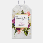 Modern Pink & White Flower Bouquet Wedding Cadeaulabel (Voorkant)