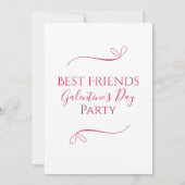 Modern Pink White Galentine Day Party Kaart (Achterkant)