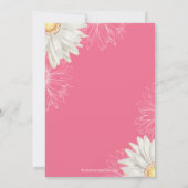 Modern Pink & White Gerbera Daisy Baby shower Kaart (Achterkant)