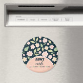 Modern Pink Wildflowers Pattern Magneet (Insitu (Vaatwasser))