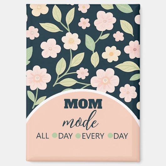 Modern Pink Wildflowers Pattern Magneet (Voorkant)