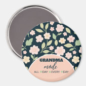 Modern Pink Wildflowers Pattern Magneet (Voorkant / Achterkant)