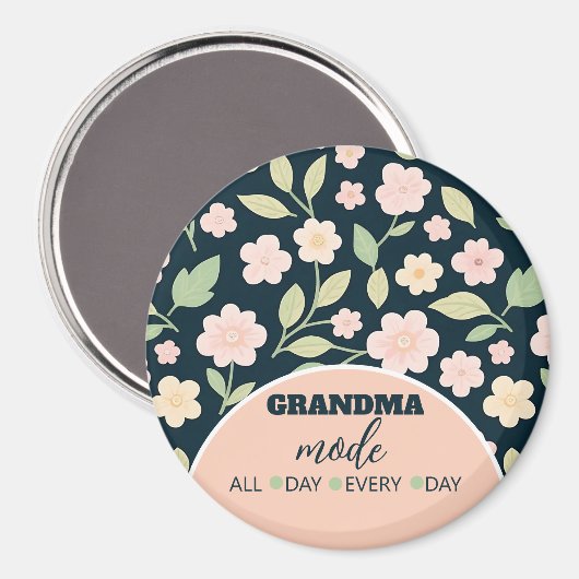 Modern Pink Wildflowers Pattern Magneet (Voorkant / Achterkant)