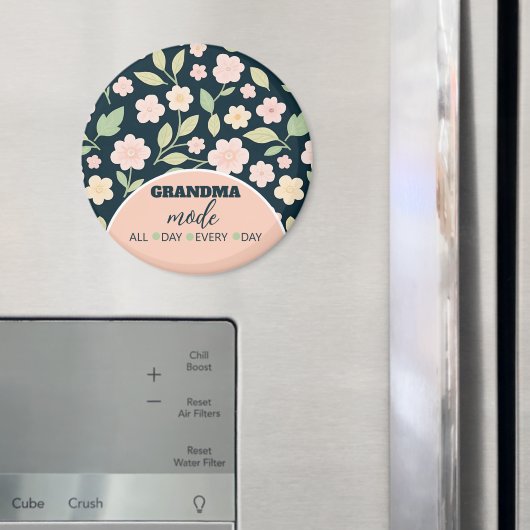 Modern Pink Wildflowers Pattern Magneet (Insitu (Koelkast))