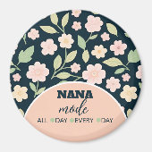 Modern Pink Wildflowers Pattern Magneet (Voorkant)