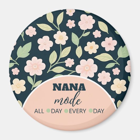 Modern Pink Wildflowers Pattern Magneet (Voorkant)