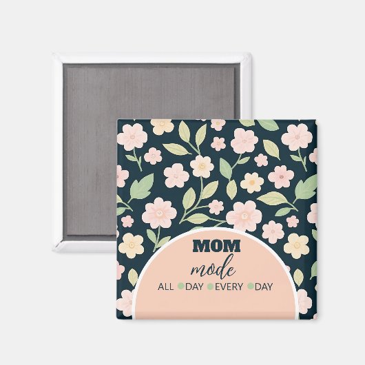 Modern Pink Wildflowers Pattern Magneet (Voorkant / Achterkant)