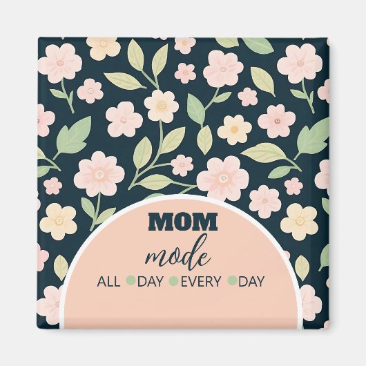 Modern Pink Wildflowers Pattern Magneet (Voorkant)