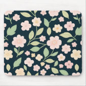 Modern Pink Wildflowers Pattern Muismat (Voorkant)