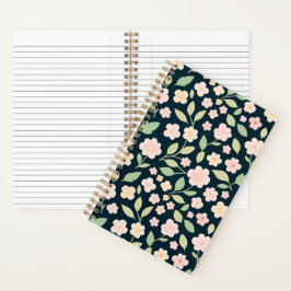 Modern Pink Wildflowers Pattern Notitieboek