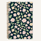 Modern Pink Wildflowers Pattern Notitieboek (Voorkant)