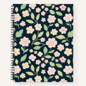 Modern Pink Wildflowers Pattern Notitieboek (Voorkant)