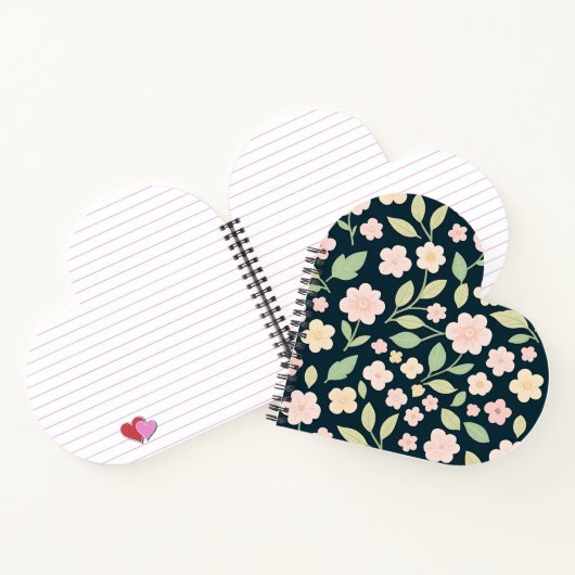 Modern Pink Wildflowers Pattern Notitieboek (Binnen)