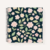 Modern Pink Wildflowers Pattern Notitieboek (Voorkant)
