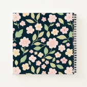 Modern Pink Wildflowers Pattern Notitieboek (Achterkant)