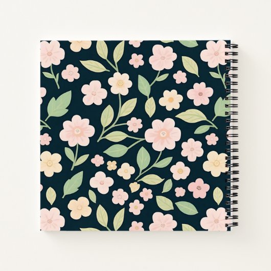 Modern Pink Wildflowers Pattern Notitieboek (Achterkant)