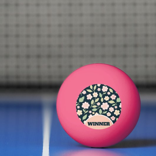 Modern Pink Wildflowers Pattern Pingpongbal (Net)