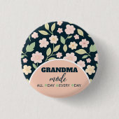 Modern Pink Wildflowers Pattern Ronde Button 3,2 Cm (Voorkant)