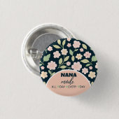 Modern Pink Wildflowers Pattern Ronde Button 3,2 Cm (Voorkant /achterkant)