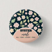 Modern Pink Wildflowers Pattern Ronde Button 3,2 Cm (Voorkant)