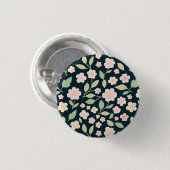 Modern Pink Wildflowers Pattern Ronde Button 3,2 Cm (Voorkant /achterkant)