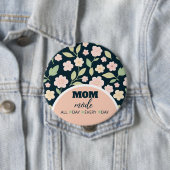 Modern Pink Wildflowers Pattern Ronde Button 4,0 Cm (In situ)