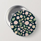 Modern Pink Wildflowers Pattern Ronde Button 7,6 Cm (Voorkant /achterkant)