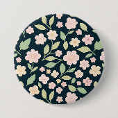 Modern Pink Wildflowers Pattern Ronde Button 7,6 Cm (Voorkant)