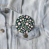 Modern Pink Wildflowers Pattern Ronde Button 7,6 Cm (In situ)