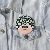 Modern Pink Wildflowers Pattern Ronde Button 7,6 Cm (In situ)