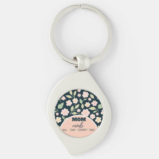 Modern Pink Wildflowers Pattern Sleutelhanger (Voorkant)