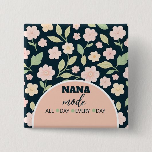 Modern Pink Wildflowers Pattern Vierkante Button 5,1 Cm (Voorkant)