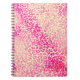 Modern Pink Yellow Waterverf Cheetah Animal Notitieboek