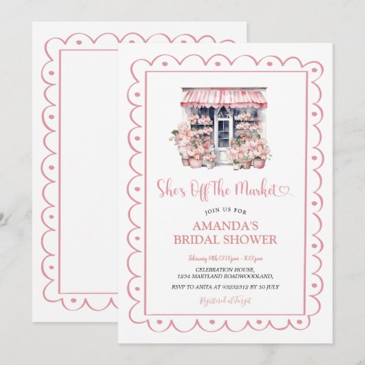 Modern Pink Ze is van het Vrijgezellenfeest van de Kaart (Voorkant / Achterkant)