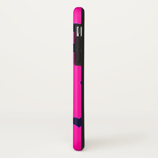 Modern PinkBlack Hearts iPhone case (Achterkant/links)
