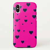 Modern PinkBlack Hearts iPhone case (Achterkant)