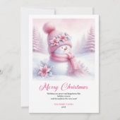 Modern Pinkmas Download Christmas Scene Greeting   Feestdagenkaart (Voorkant)