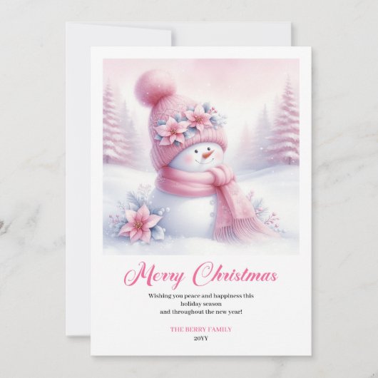 Modern Pinkmas Download Christmas Scene Greeting   Feestdagenkaart (Voorkant)