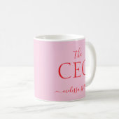 Modern PinkThe CEO Name | Girly Gift Koffiemok (Voorkant rechts)