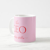 Modern PinkThe CEO Name | Girly Gift Koffiemok (Voorkant links)