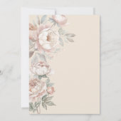 Modern Pioen Roos Bloemen Zwangerschapsaankondigin Aankondiging (Achterkant)