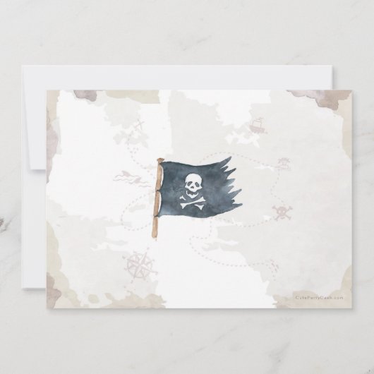 Modern Pirate Birthday Party Kinder uitnodiging (Achterkant)